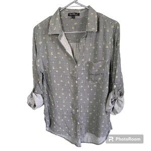 Velvet Heart‎ Women's Elisa Cactus Check Novelty Print Shirt Size M